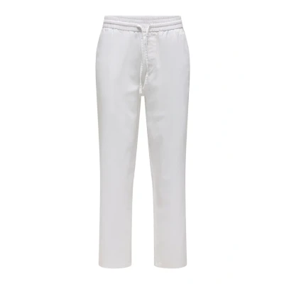 Abbildung von ONLY &amp; SONS Herren ONSSINUS Loose 0007 COT LIN Pant NOOS Stoffhose, Bright White, S