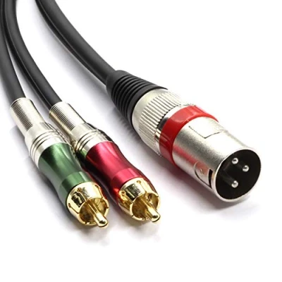 Abbildung von SiYear Y Splitter Kabel, XLR Stecker auf 2 x Cinch Stecker, 3 m, 1 Stereo Audiokabel, m