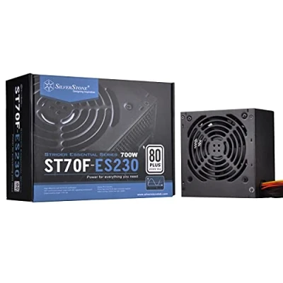 Abbildung von Silverstone SST ST70F ES230 Strider Essential Serie, 700W 80 Plus 230V EU ATX flüsterleises PC Netzteil mit 120 mm Lüfter