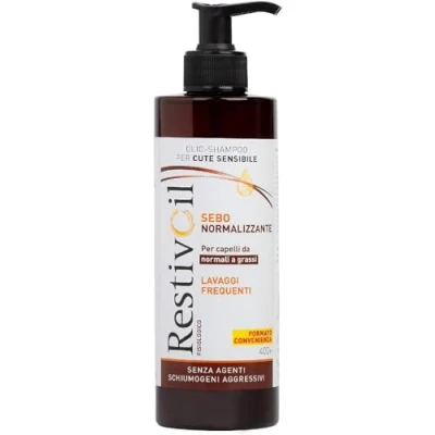 Abbildung von RestivOil physiologisches Pflegendes Shampoo für Haare, Öl mit feuchtigkeitsspendender Wirkung zum Schutz und Reparieren, normales bis fettiges Haar, 400 ml