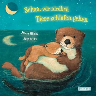 Abbildung von Schau, wie niedlich Tiere schlafen gehen: Gutenachtbuch mit Reimen ab 2 Jahren