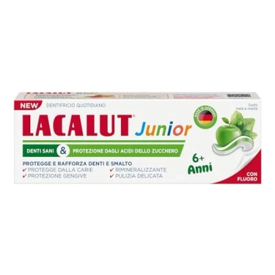 Abbildung von LACALUT Junior Zahnpasta 6+ Jahre Tägliche Hygiene Kariesschutz mit Fluor und Xylit Geschmack Apfel Minze 55ml