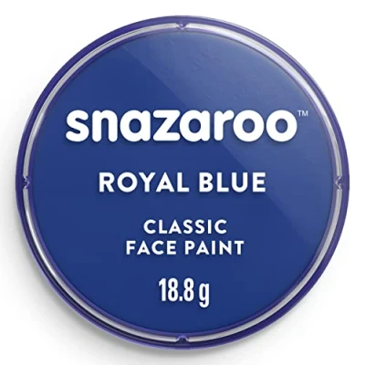 Abbildung von Snazaroo 1118344 Schminkfarbe Königsblau, 18ml Topf hautfreundliche Gesichtschminke auf Wasserbasis, wasservermalbar, parabenfrei, Face &amp; Bodypaint Farbe für Kinder Erwachsene