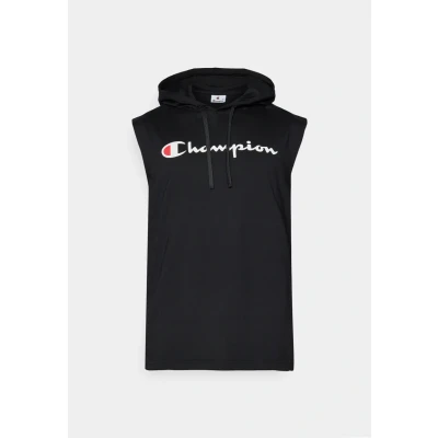 Abbildung von Champion Icons Hooded WITH Large LOGO Tshirt print, Herren, Größe: Small, Black
