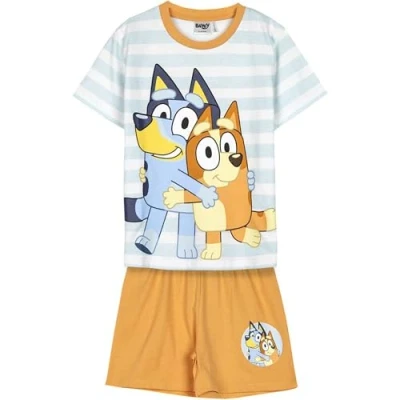 Abbildung von CERDÁ LIFE&#039;S LITTLE MOMENTS Unisex Kinder Bluey Pyjama Shorts Set, Blue and Brown, 5 Jahre EU