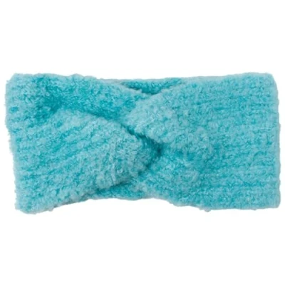 Abbildung von styleBREAKER Damen Strick Stirnband mit Rippstrickmuster und Twist Knoten, warmes Winter Haarband Boucle Optik, Headband 04026063, Farbe:Türkis