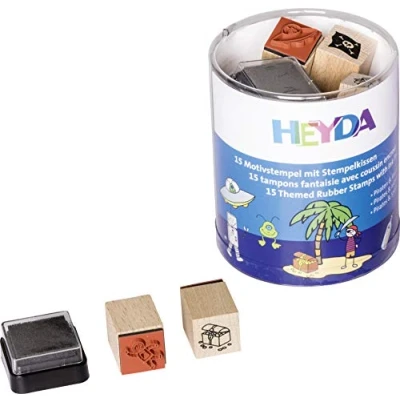Abbildung von Heyda 204888486 Stempel Dose (Piraten &amp; Raumfahrer) Motivgröße: ca. 1,5 x cm