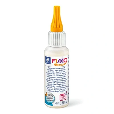 Abbildung von Staedtler FIMO Liquid Gel, ofenhärtendes fließfähige Konsistenz, in Kunststoff Flasche mit 50 ml, Farbe transluzent, 8050 00