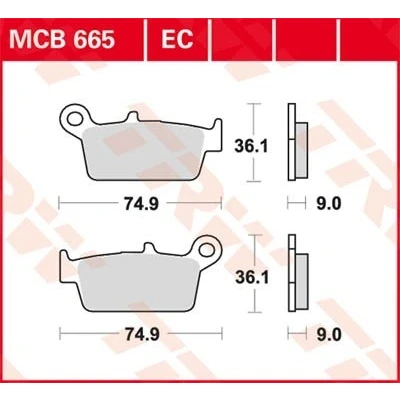 Abbildung von TRW Organic Allround MCB665 Bremsbelagsatz