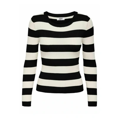 Abbildung von JDY Oneck Stripe Strickpullover, Damen, Größe: XS, Sky captain stripes:w eggnog stripes