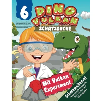 Abbildung von Dinosaurier Schatzsuche Schnitzeljagd Kindergeburtstag Spiel ab 6 Jahren: Dinospiel voller Überraschungen mit Vulkanexperiment, Rätseln und Spielen für den Dinoparty Geburtstag (Bravo Schatzsuche)