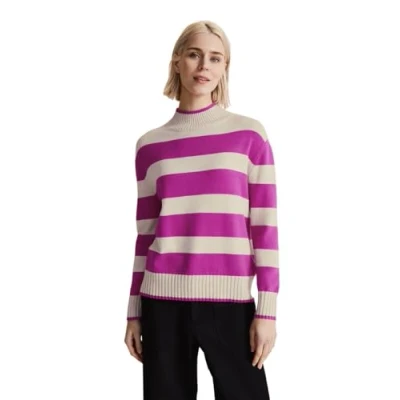 Abbildung von Street One Streifen Strickpullover, Damen, Größe: 38, Pink