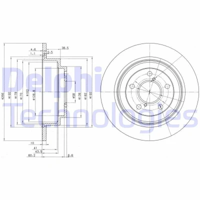 Abbildung von DELPHI BG2826 Bremsscheibe 266 10 5 voll geölt unbehandelt ohne Radlager, ABS Sensorring SUBARU: Impreza II Saloon, Forester III