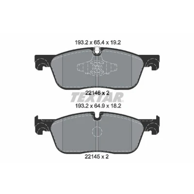 Abbildung von TEXTAR 2214601 Bremsbelagsatz für Verschleißwarnanzeiger vorbereitet LAND ROVER: Range Rover Evoque, Discovery Sport, Evoque Convertible