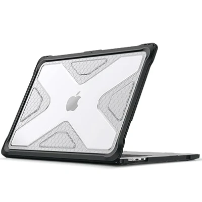 Abbildung von Fintie Hülle Kompatibel mit MacBook Air 15 M3 M2 (2024 2023) A3114 A2941, Ganzkörper Rugged Hybrid Schutzhülle TPU Stoßstange Case 15&quot; Retina, Transparent