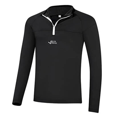 Abbildung von Black Crevice Herren Zipper Funktionsshirt, schwarz, S