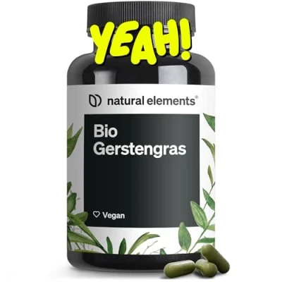 Abbildung von Bio Gerstengras 1500mg je Tagesdosis aus deutschem Anbau 180 Kapseln vegan, hochdosiert, ohne unnötige Zusätze in Deutschland produziert &amp; laborgeprüft