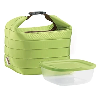 Abbildung von Guzzini On The Go, Kleine Thermotasche M/Frischhaltedose Handy Apfelgrün, (Bag) 22 x 18 h22 cm; (Container) 19,6 h7 cm 1400cc 032950134