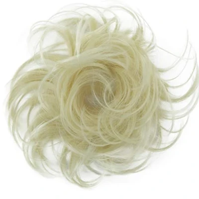 Abbildung von CAISHA Haarteil Haargummi Hochsteckfrisuren Voluminös Gewellt Unordentlich Kunstfaser DM13cm Weißblond HG4a
