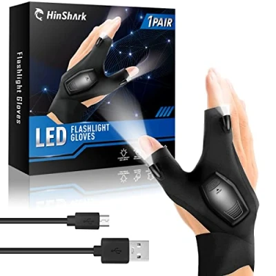 Abbildung von Hinshark Geschenke für Männer, Handschuhe mit Licht Angelzubehör, Männer Papa, Geburtstagsgeschenk Kleine Geschenk Valentinstag Ihn/Sie