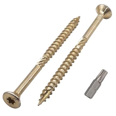 Abbildung von SKIR&#039;CO 50 Stück Universal Verzinkter Stahl 6,0 x 90 mm Gelb Holzschrauben Senkkopf Torx Kopf Typ 17 Spanplattenschrauben (50, mm)