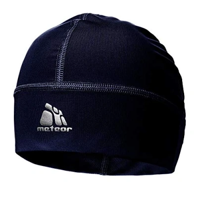 Abbildung von meteor Mütze unter Helm Jagd Kappen für Herren Shadow mit Silber Kinder Winddicht Skull Cap Fahrrad Kopfbedeckung Laufen Ski Fahren Snowboard Joggen Damen Unterziermütze Marineblau