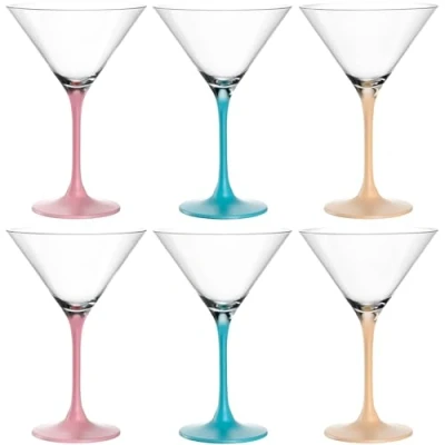 Abbildung von LEONARDO HOME Brera Cocktailschale, 6er Set, spülmaschinenfestes Cocktailschalen hochwertiges &amp; modernes Cocktailschalenset, modische bunte Cocktailgläser für Zuhause, Partys, 230 ml, 046982