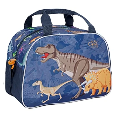 Abbildung von Kinder Sporttasche Blau Kleine Jungen wasserdichte Schwimmtasche Kleinkind 3 4 5 6 Jahre Reflektierende Umhängetasche Badetasche Kindergarten Reisen Sport 28x41x21 cm Perletti (Dinosaurier)