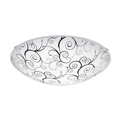 Abbildung von Eglo 96117 Wandleuchte Deckenleuchte Margitta 1 in weiß Glas weiß, schwarz, klar 11W Ø 31,5cm