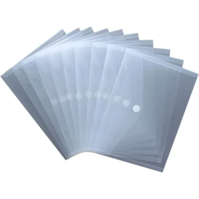 Abbildung von ECOfile recycelte nachhaltige Dokumententaschen / 10 Stück A5 quer mit Klettverschluss aus Post Consumer Recycling PP in transparent natur