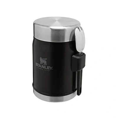 Abbildung von Stanley Classic Legendary Thermobehälter Für Essen Mit Göffel 400 ml Hält 7 Stunden Heiß Oder Kalt Edelstahl Warmhaltebehälter BPA Frei Spülmaschinenfest Matte Black