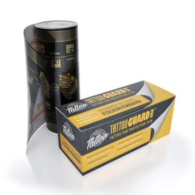 Abbildung von Believa Tattoo Sun Protection Film Schwarze UV Hautschutzauflage Atmungsaktiv, wasserdicht und flexibel 10m x 15cm (Rolle)