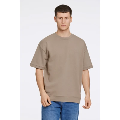 Abbildung von Lindbergh Oversized Tshirt basic, Herren, Größe: Small, Dark stone