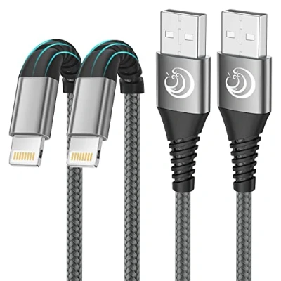 Abbildung von Aioneus iPhone Ladekabel, Lightning Kabel [2Pack 2M] MFi Zertifiziert Schnellladekabel Nylon Fast Ladekabel für 14/13/12/Mini/Pro/11 Pro Max/XS/XS Max/XR/X/8 Plus/7/SE