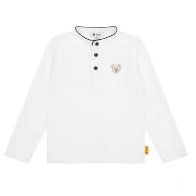 Abbildung von Steiff T Shirt Langarm EU Größe 104 Bright White, Sweatshirt, Longsleeve für Kinder, Pullover langärmelig, Babyoberteil, ideales Basic Shirt, bequem und weich, waschmaschinenfest
