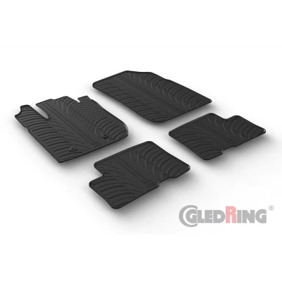 Abbildung von Gledring 0179 Fußmattensatz Gummi vorne und hinten 4 schwarz 750mm 550mm