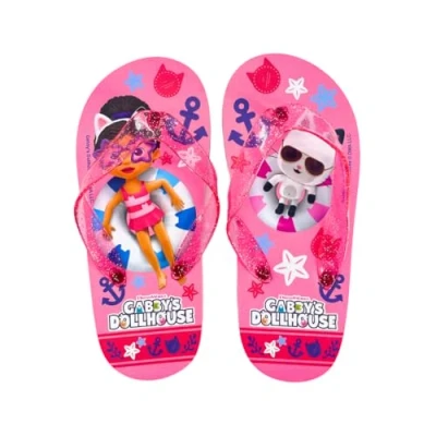 Abbildung von Gabby&#039;s Doll House Zehentrenner für Mädchen, Flip Flops Gabby Pandy Paws Sandalen, Geschenk Größe EU 27/28