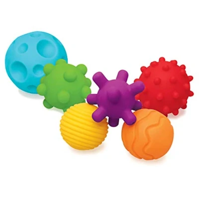 Abbildung von INFANTINO Textured Multi Ball Set Texturierte Bälle im für die sensorische Entwicklung Kinder ab Monaten, multicolored, 6 Stück