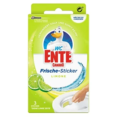 Abbildung von WC Ente Frische Sticker, körbchenloser Spüler, bis zu 4 Wochen, Limone Duft, 1er Pack (1 x 27 g)