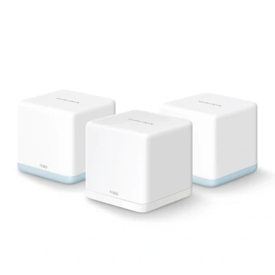 Abbildung von MERCUSYS Halo H1200G Mesh WLAN Set (2er Pack), AC1200 Dual Band Router &amp; Repeater, 2X Ports für Jede Einheit, empfohlen Häuser mit 2 3 Schlafzimmern, App
