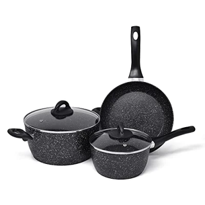 Abbildung von joeji&#039;s Kitchen 3 teiliges Pfannenset Induktion Antihaft Pfannensets Bratpfanne Set Bratpfannen mit Teilen Pfanne Induktin Induktionspfanne