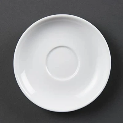 Abbildung von Olympia Whiteware Espresso Kaffee Untertassen Set (12 Stück), weiß, passend für die Tasse CB464, vollständig verglastes Porzellan ofen , mikrowellen spülmaschinen und gefriergeeignet, CB465