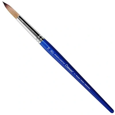 Abbildung von Winsor &amp; Newton 5301012 Cotman Aquarell Synthetikhaar Pinsel Serie 111 Rundpinsel, kurzer Stiel mit exzellenter Sprungkraft, Farbtragekraft und Punktgenauigkeit Nr. 12 7,9 mm