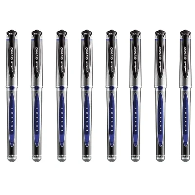 Abbildung von uni ball UM 153S Gel Impact breite Tintenroller, 1 mm Spitze, 0,6 Strichbreite, blaue Tinte, 8 Stück