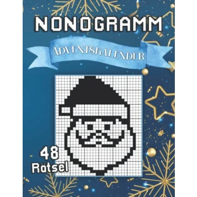 Abbildung von Nonogramm Rätsel Adventskalender: Weihnachtskalender mit 48 Hanjie Logikrätseln als Gehirntraining in der Adventszeit für Erwachsene und Kinder