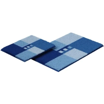 Abbildung von Linea Due Badteppich 100% Polyacryl, ultra soft, rutschfest, ÖKO TEX zertifiziert, 5 Jahre Garantie, MERKUR, Set 2 teilig o.A. SET, blau