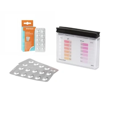 Abbildung von STEINBACH Testkit für pH Wert und freies Chlor Pooltest Starter Kit inkl. je 40 Tabletten DPD1 Phenol Red Genaue, schnelle einfache Messung