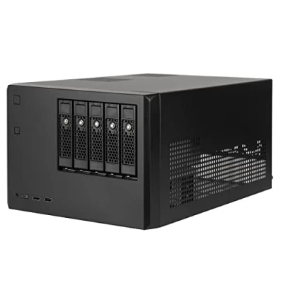 Abbildung von SilverStone Technology CS351, Hot Swapping fähiges SAS 12G /SATA 6G NAS Gehäuse mit 5 Einschüben und hoher Leistung, SST Schwarz