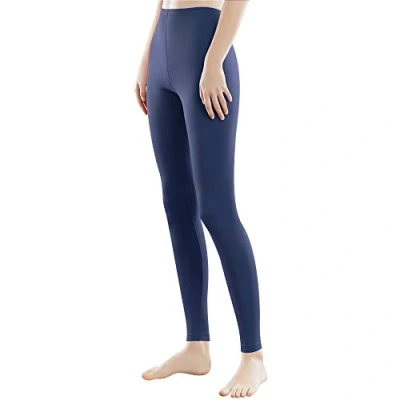 Abbildung von Libella Damen Lange Leggings bunt mit Hohe Taille Slim Fit Fitnesshose Sport aus Baumwolle 4108 Marineblau M
