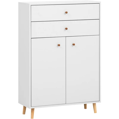 Abbildung von Schildmeyer Midischrank »Bjarne, Breite 77 cm«, Mit Metallbeschlägen, Griffe und Möbelfüße aus Massivholz